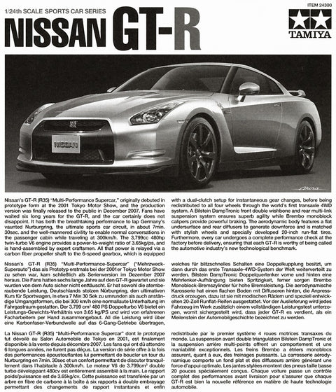 Tamiya Nissan GT-R R35 1:24 plastikinis surenkamas modelis (24300)
