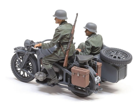 Tamiya Zündapp KS600 motociklas su šoniniu vežimėliu 1/35 modelis