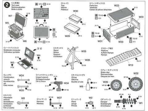 Ralio mechanikų figūrėlių rinkinys 1/24, plastikinis modelis