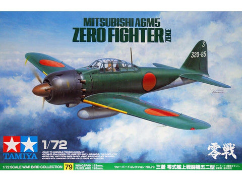 Tamiya Mitsubishi A6M5 Zero naikintuvas 1/72 plastikinis modelis 60779
