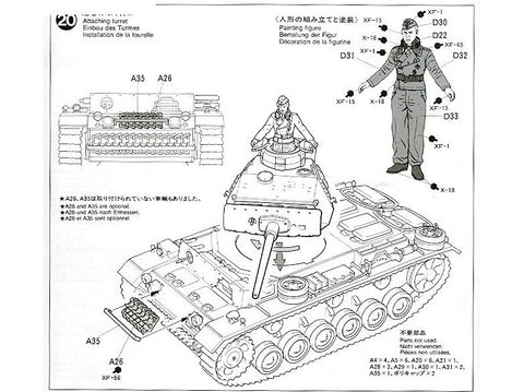 Tamiya Panzerkampfwagen III Ausf. L plastikinis tanko modelis 1/35