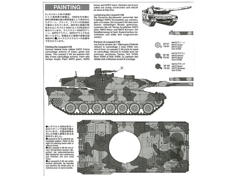 Tamiya Leopard 2A6 pagrindinis mūšio tankas 1/35 plastikinis rinkinys