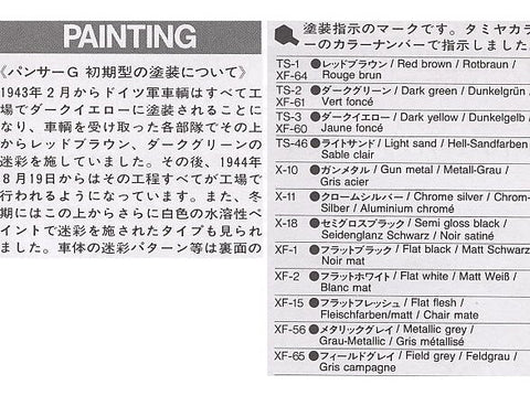 Tamiya Vokiečių tankas Panther G ankstyvoji versija 1/35 modelis 35170