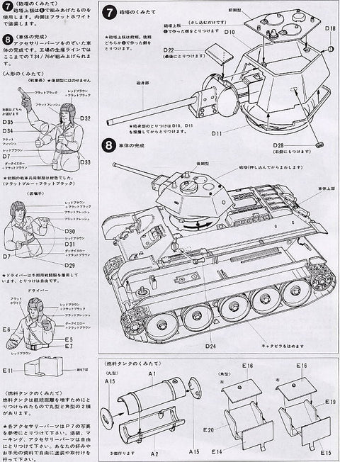 Tamiya T-34/76 sovietinis tankas 1/35 – plastikinis surinkimo rinkinys 35059