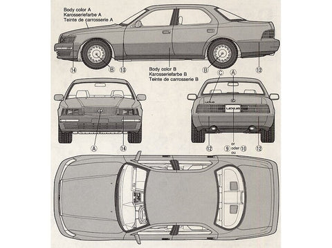 Tamiya Lexus LS400 UCF11L 1/24 plastikinis surinkimo rinkinys (24114)
