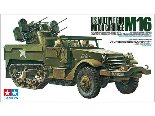 Tamiya JAV M16 Multiple Gun Motor Carriage su 3 figūrėlėmis 1/35 35081