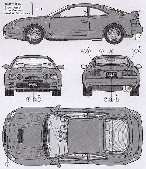 Tamiya Toyota Celica GT-Four 1/24 mastelis surenkamas plastikinis modelis 24133