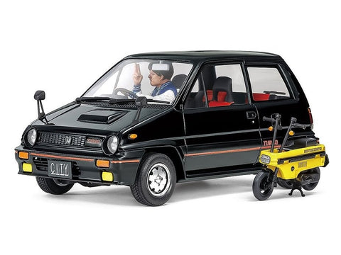 Tamiya Honda City Turbo su Motocompo 1/24 plastikinis surenkamas modelis