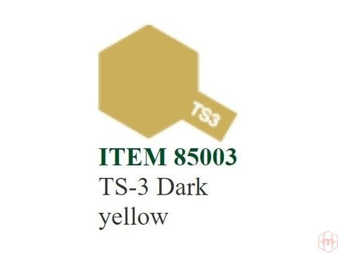 Tamiya TS-3 Dark Yellow purškiami dažai, 100 ml