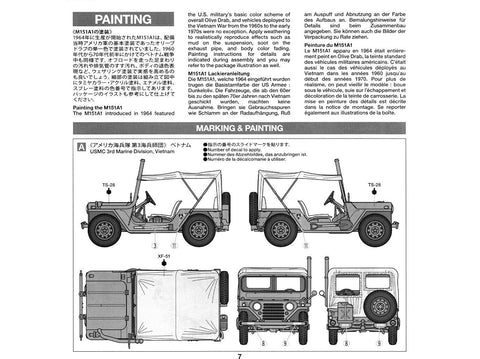 Tamiya M151A1 Vietnamo karo džipas 1/35 plastikinis modelis 35334