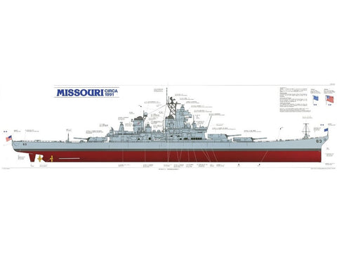 Tamiya USS Missouri BB-63 1991 1/350 plastikinis laivo modelio rinkinys
