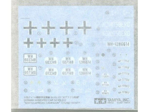 Tamiya Sd.Kfz. 222 4x4 šarvuotis Afrikos korpusas 1/35 modelio rinkinys 35286