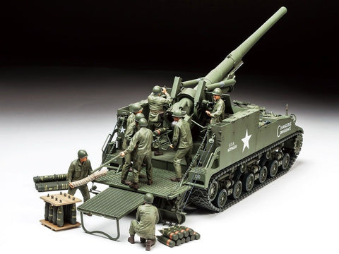 Tamiya JAV 155 mm savaeigis pabūklas M40, 1/35 surenkamas modelis