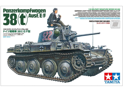 Tamiya Pz.Kpfw.38(t) Ausf. E/F tanko modelis 1/35 plastikinis rinkinys (35369)