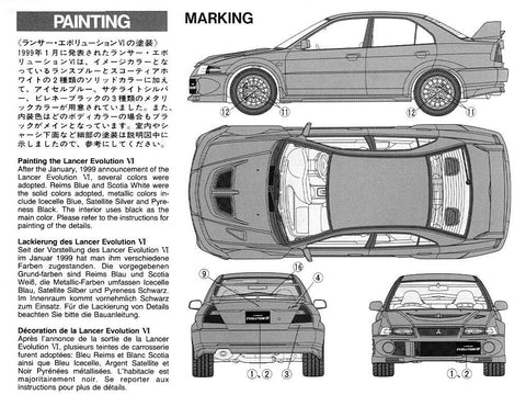 Tamiya Mitsubishi Lancer Evolution VI 1/24 plastikinis surenkamas modelis 24213