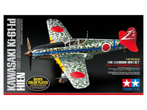 Tamiya Kawasaki Ki-61 Hien 1/48 sidabrinė danga + kamufliažo lipdukai