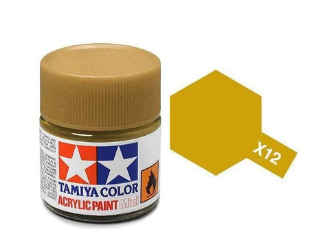Tamiya X-12 Gold Leaf akriliniai dažai modeliams, 10 ml