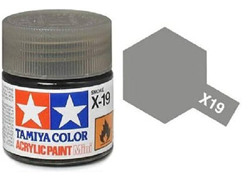 Tamiya X-19 Smoke akriliniai dažai 10 ml – dūmo atspalvis