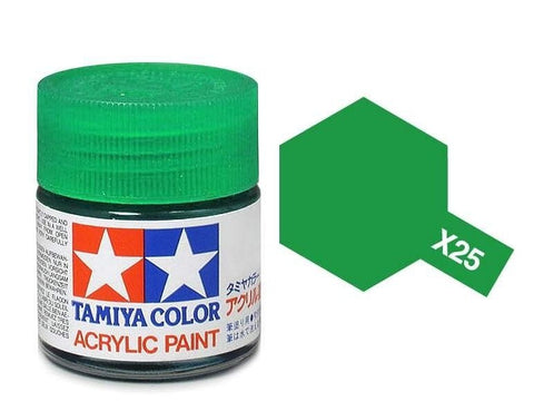 Tamiya X-25 skaidrūs žali akriliniai dažai (Clear Green) 10 ml