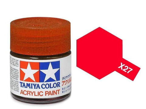 Tamiya X-27 skaidrūs raudoni akriliniai dažai 10 ml