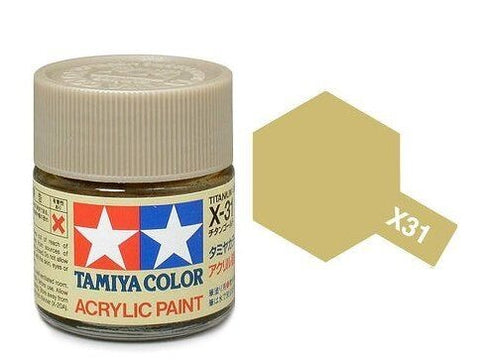 Tamiya X-31 Titano auksas akriliniai dažai, 10 ml