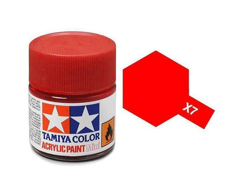 Tamiya X-7 blizgūs raudoni akriliniai dažai 10 ml