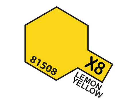 Tamiya X-8 Citrininė geltona blizgūs akriliniai dažai 10 ml