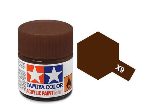 Tamiya X-9 rudi akriliniai dažai modeliams 10 ml
