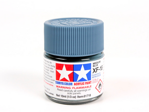 Tamiya XF-18 vidutinė mėlyna akriliniai matiniai dažai 10 ml