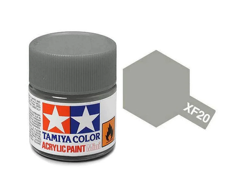 Tamiya XF-20 matiniai akriliniai dažai, vidutinė pilka, 10 ml