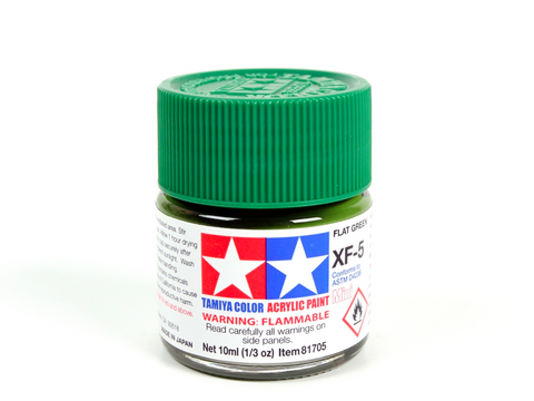 Tamiya XF-5 Matinė žalia akriliniai dažai modeliams, 10 ml