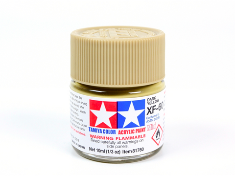 Tamiya XF-60 Tamsiai geltoni akriliniai dažai modeliams, 10 ml