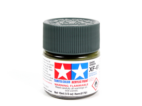 Tamiya XF-61 tamsiai žali akriliniai modelių dažai, 10 ml