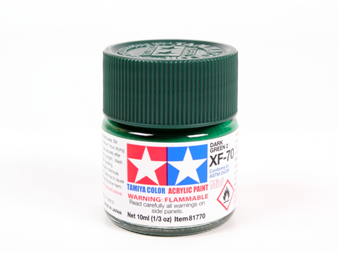 Tamiya XF-70 Dark Green 2 akriliniai dažai, 10 ml