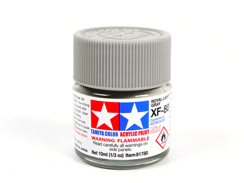 Tamiya XF-80 akriliniai matiniai dažai, karališkai šviesiai pilka, 10 ml