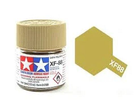 Tamiya XF-88 Dark Yellow 2 matiniai akriliniai dažai modeliams 10 ml