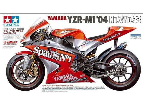 Tamiya Yamaha YZR-M1 2004 Nr.7/33 motociklas 1/12 plastikinis rinkinys 14100