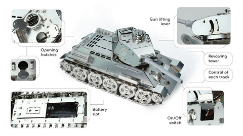 Time For Machine: Tank Т - 34 - metalinio konstruktoriaus komplektas - HOBI.LT 🇱🇹