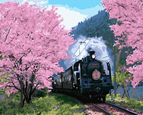 Tapybos rinkinys "Train with flowers"