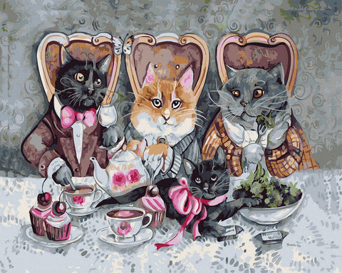 Tapybos rinkinys "Cats at the table"