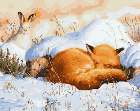 Tapybos rinkinys "A fox in the winter forest"