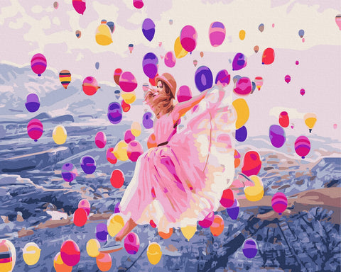 Tapybos rinkinys "Girl between balloons"