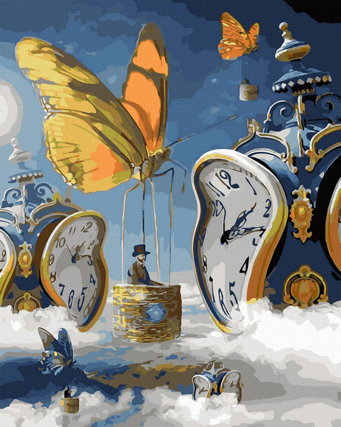 Tapybos rinkinys "Clock and butterfly"