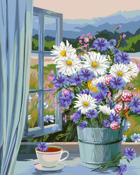 Wizardi: Tapybos pagal skaičius rinkinys: Altai Bouquet 40x50 cm B096 - HOBI.LT 🇱🇹