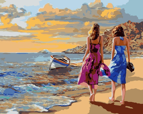 Wizardi: Tapybos Pagal Skaičius Rinkinys - Beach Walk 40x50 cm J017 - HOBI.LT 🇱🇹