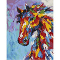 Wizardi: Tapybos pagal skaičius rinkinys: Colourful horse 40x50 cm T257 - HOBI.LT 🇱🇹