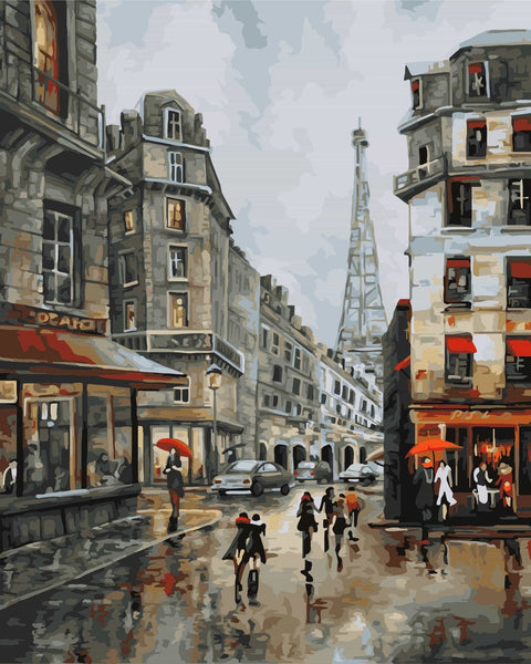 Wizardi: Tapybos pagal skaičius rinkinys: Day in Paris 40x50 cm D012 - HOBI.LT 🇱🇹