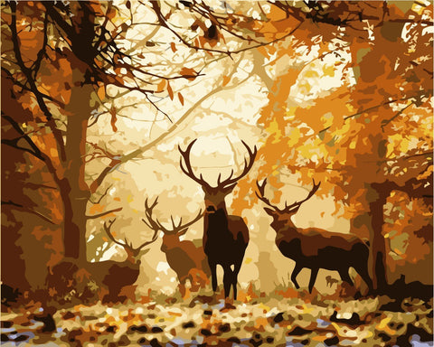 Wizardi: Tapybos Pagal Skaičius Rinkinys - Forest Deer 40x50 cm H001 - HOBI.LT 🇱🇹