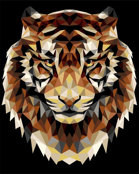 Wizardi: Tapybos pagal skaičius rinkinys: P001 Tiger (polygonal style) 40*50 - HOBI.LT 🇱🇹