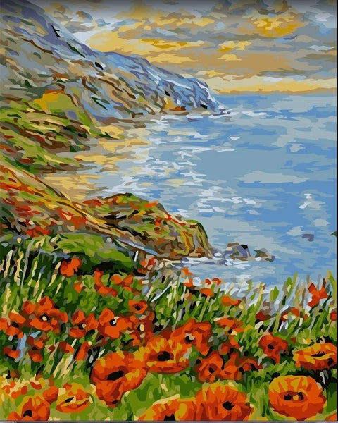 Wizardi: Tapybos pagal skaičius rinkinys: Poppy coast 40x50 cm A150 - HOBI.LT 🇱🇹